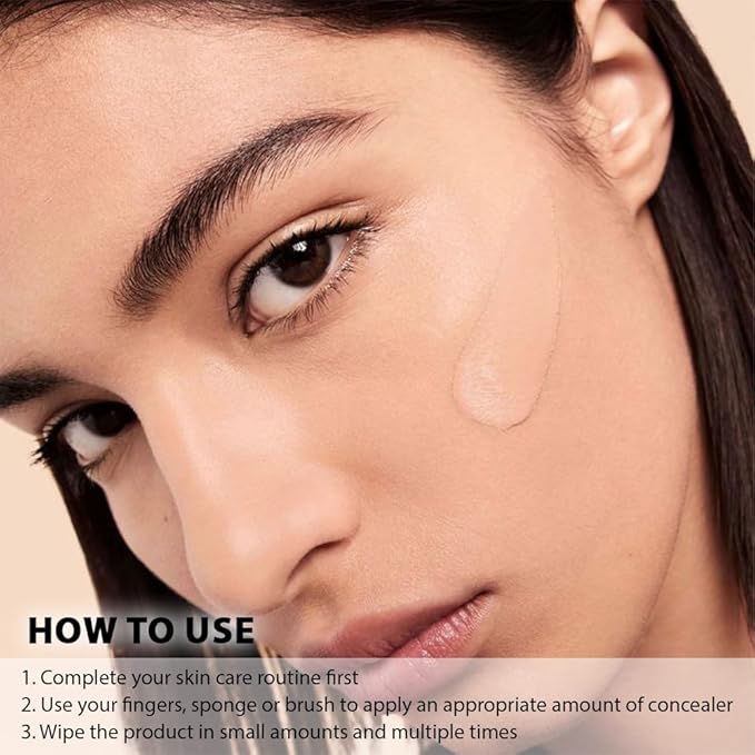 Kaely under Eye Concealer Full Coverage,Waterproof Concealer for Dark Circles,Puffiness,Redness,Cream Foundation Eye Brightener Serum,Color corrector de ojeras,Anti Aging,Natural Matte Finish,Neutral
