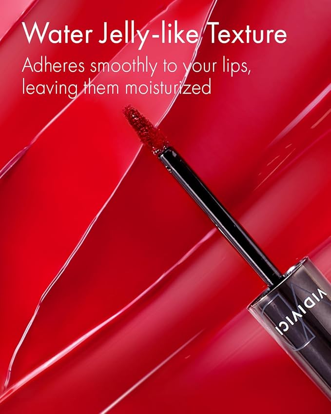 VIDIVICI Millennial Tint Glit - Transfer Proof Moisture Korean Lip Tint with Long-Lasting Color, Lightweight Water Jelly Texture, Hydrating & Smudge-Free Lip Stain, 0.13oz (04 FALLING BROWN)