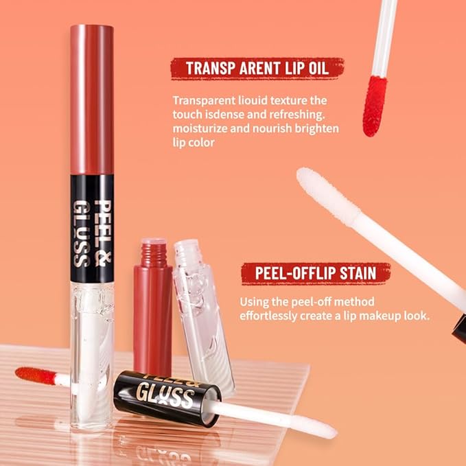 Deep Raspberry Peel Off Lip Gloss Tattoo and Lip Oil, Lip Stain Peel Off Masque - Peel Off Lip Tint ,Long Lasting Waterproof Transfer-proof Lip Mask Lip Gloss Peel Off Lip Liner,Stay Lip Makeup 05#