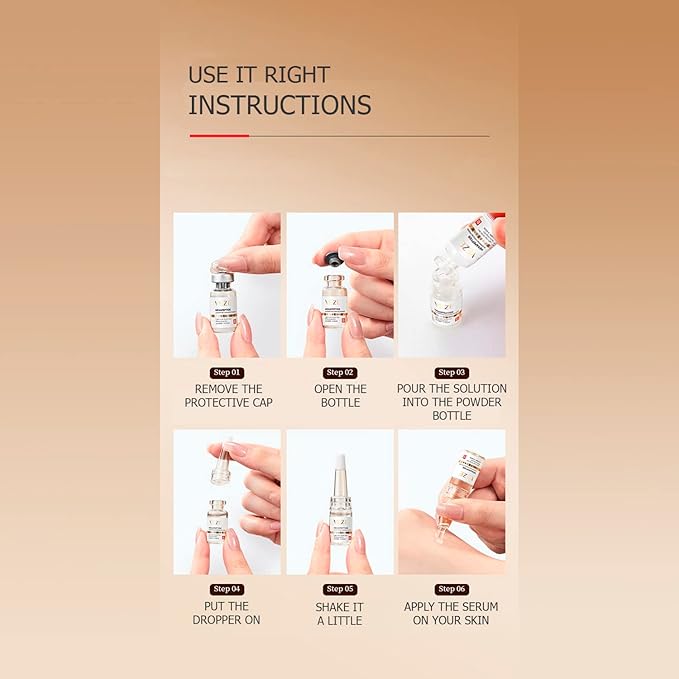 VENZEN Hexapeptide Bouncy Freeze-Fried Powder 60PCS Set Refreshing Hydration Luxury Skin Care Gift Box 60 Bottles