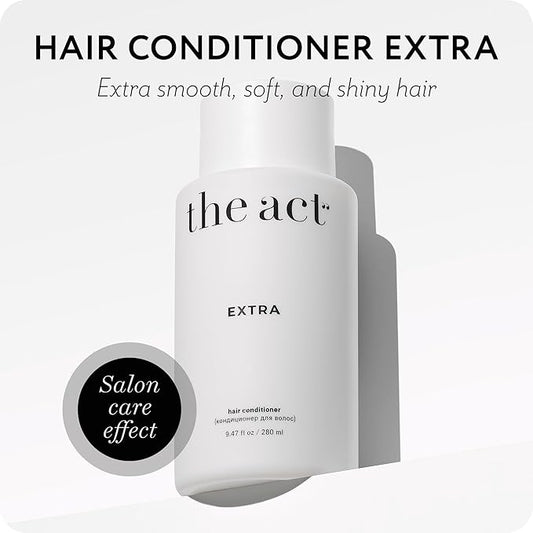 The Act Extra Hair Conditioner for All Hair Types - Deep Hydration and Nourishment for Dry, Damaged, and Color-Treated Hair - Restores Strength with Plant Proteins for Women Men, Vegan 9.47 Fl Oz