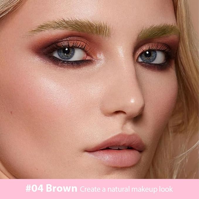 evpct 1Pcs Brown Magic Microblading Eyebrow Contouring Pen Brow Pencil, with 4 Brush Micro-Fork-Tips Precise Applicator, with Dual-ended Eyebrow Brush, Hair Like Strokes, Natural Looking Brows