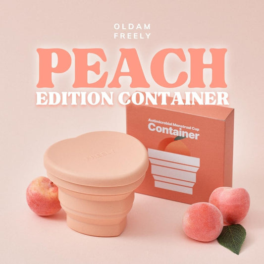 Oldam Menstrual Cup Container, Easy Sanitizing, Reusable, Foldable, Soft Peach