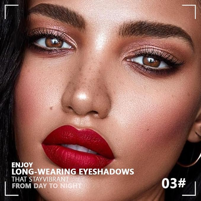 Cream Eyeshadow Quad, Nude Brown Matte Shimmer Eyeshadow Palette Makeup, Neutral Eye Shadow Palette for Older Women Pigmented Waterproof, sombras para ojos, 03