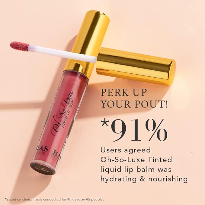 Oh-So-Luxe Liquid Tinted Lip Balm, Hydrating & Nourishing Tinted Lip Oil for dry dark lips, results in Soft & Glowing Lips, Moisturizing, Non-Sticky Mauve Pink Shade - 0.10 Fl Oz - RAS LUXURY OILS