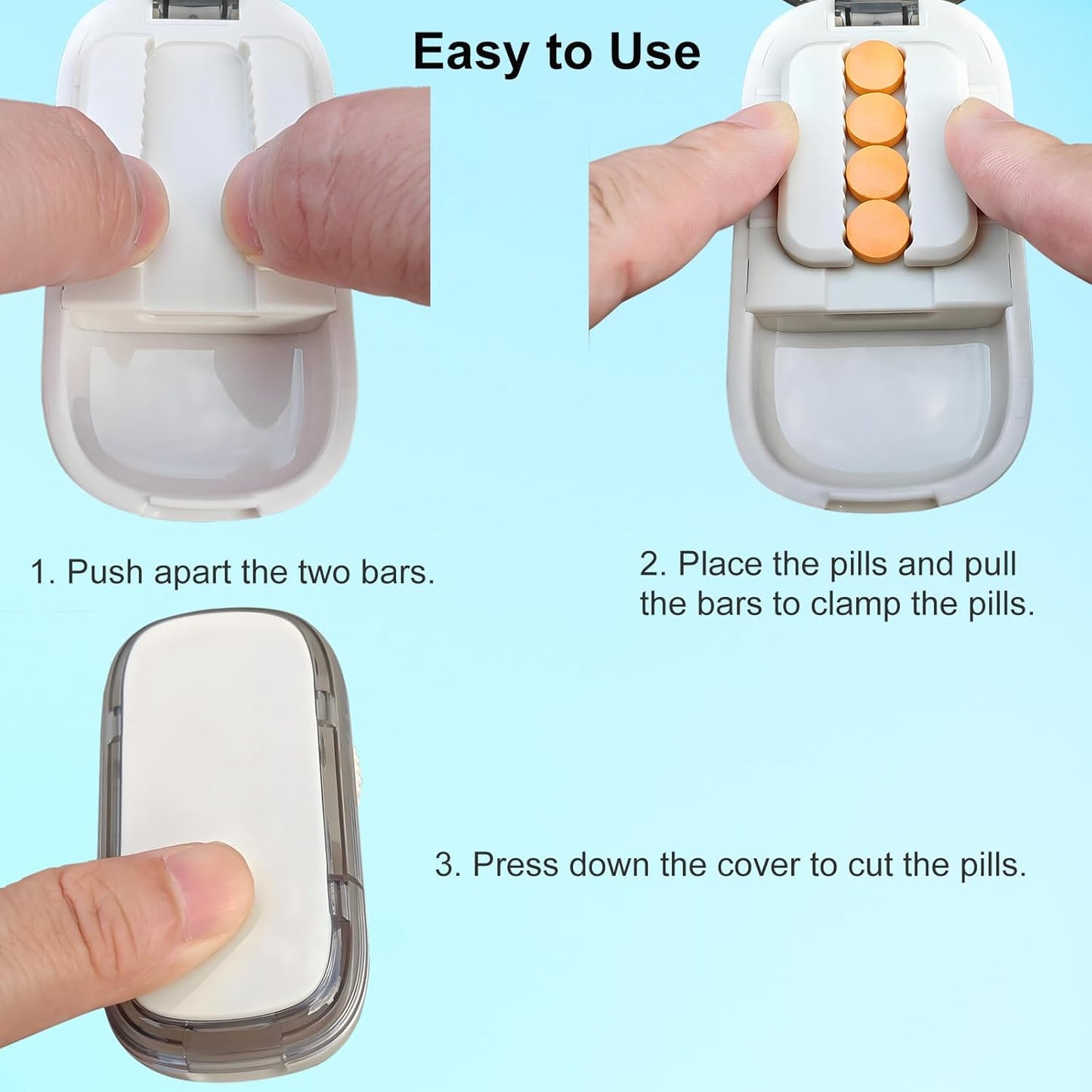 Pill Cutter for Cutting Multiple Pills, Adjustable 1/2 Pill Cutter Splitter for Small and Tiny Pills, with Centering Device, Improved Blade, Storage Organizer