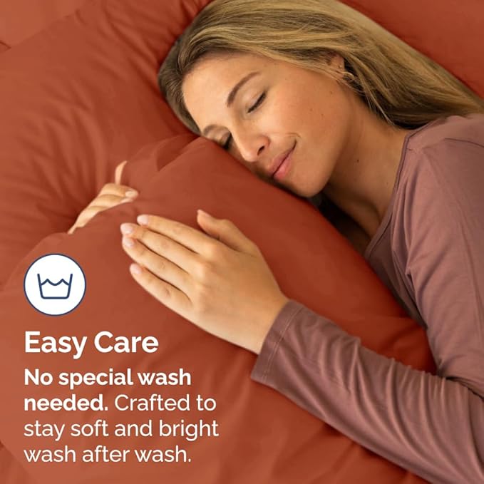 Queen Pillow Cases Set of 2 - Ultra Soft Hotel Quality Pillowcase Covers - Comfy Cozy Bedding for Women, Men, Kids & Teens - Machine Washable Pillow Protectors - 2 Pieces Set - Queen Size Terracotta