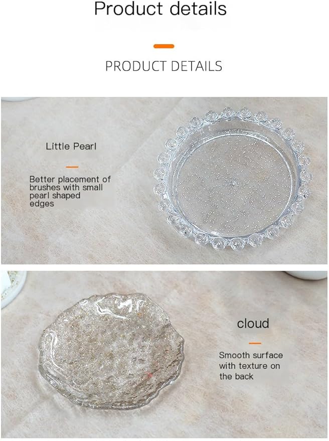 Nail Art Palette Nail Mixing Palette Polish Color Mixing Plate Pearl Edge Nail Holder Display Board Cloud Shape for Nail Art Nail Tip Holder Nail Art Display (Pearl-blue)