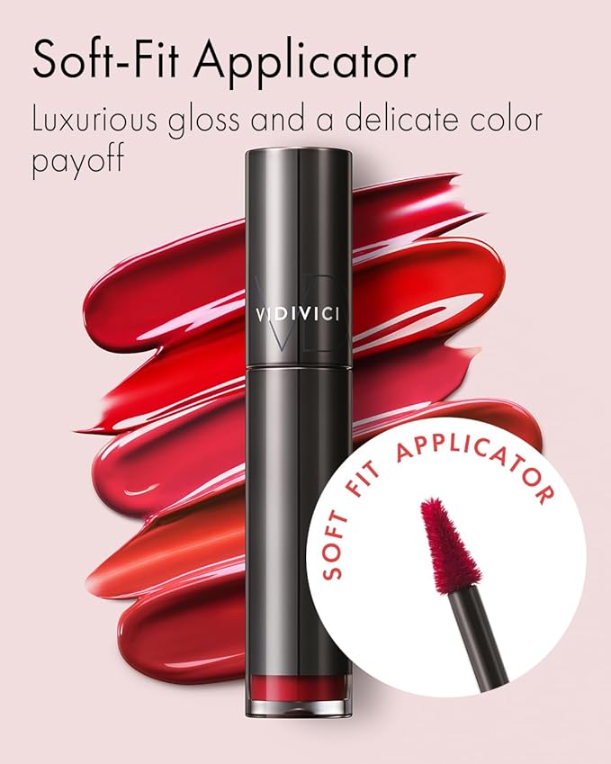 VIDIVICI Millennial Tint Glit - Transfer Proof Moisture Korean Lip Tint with Long-Lasting Color, Lightweight Water Jelly Texture, Hydrating & Smudge-Free Lip Stain, 0.13oz (04 FALLING BROWN)