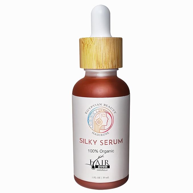 Silky Serum by Hadirose | Pure Red Saad Oil (Egyptian Cyperus Rotundus) Concentrated | Organic All Natural Hair Removal Serum | Scented (Rose, Jasmine & Lavender) | Made in the USA.