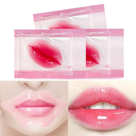 Lip Masks Sheet Moisturizing Crystal Collagen Gold Under Eye Mask Gel Anti-Aging Eye Patches Dark Circle Remover 30 Packs with Box,Gold