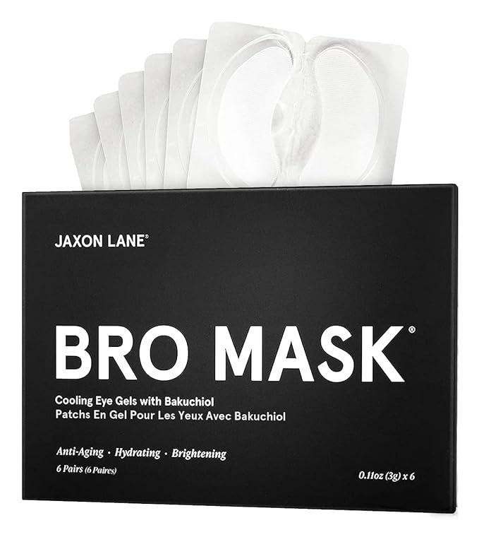 Skin Care Set: Deluxe Skincare Routine Gift Set 5pc, Mens Facial Care kit with Jaxon Lane Sunscreen, Bro Mask Sheet Mask & Eye Gels, Powder Face Wash and Moisturizer Set, Anti Aging Face Care for Men