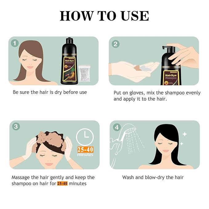 Silver Gray Hair Dye Shampoo 3 in 1, Long-lasting & Natual Hair Color Shampoo Lasting for 4 Weeks, Herbal Ingredients Natural Shampoo Hair Dye Effect in Minutes, Christmas Gifts for Men Women 500ml