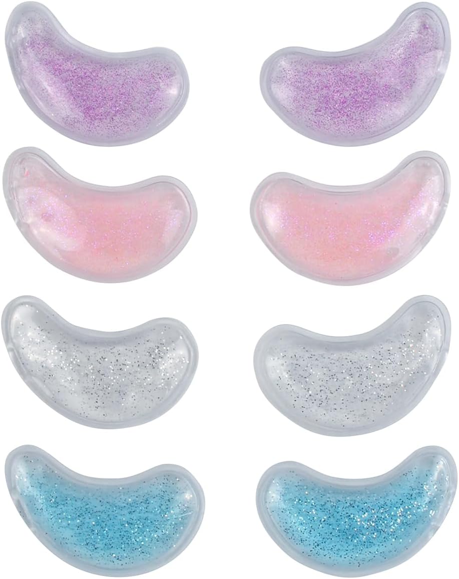 Reusable Hot & Cold Gel Eye Patches - 8PCS for Puffy Eyes, Dark Circles & Eye Bags, Cooling Sleep Mask & Soothing Compress