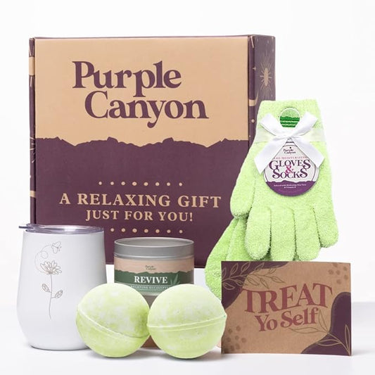 Purple Canyon Spa Gift Box for Women | Revitalizing Eucalyptus Spearmint Stress Relief Gift for Women