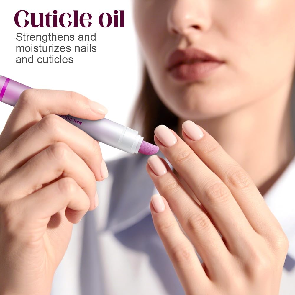 Upgrade 3-in-1 Nail Care Pen, 2025 Cuticle Pusher with Ceramic Tip for Hangnails, Dry & Damaged Nails, Nail Cuticle Remover Pens, for Moisturize Strengthen Nails (2 PCS)