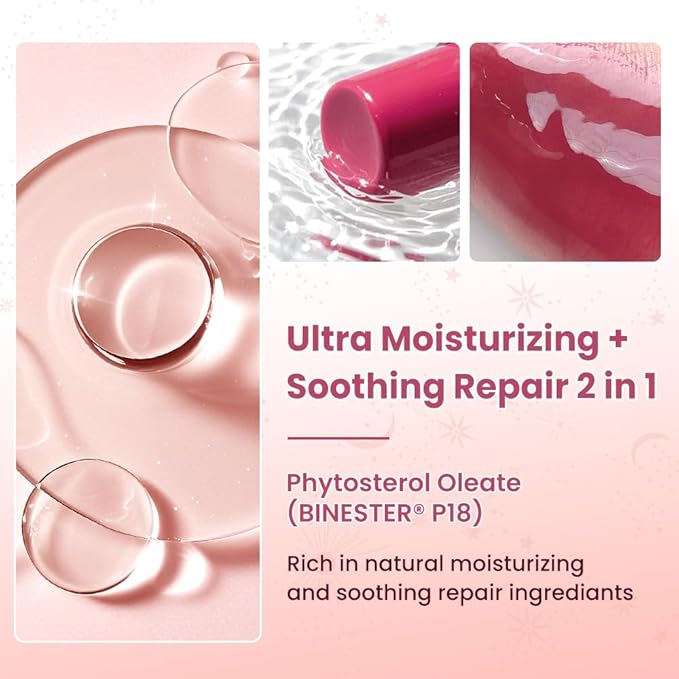 CATKIN Glossy Lip Balm Ultra Hydating Glow Lip Tinted Jelly Plump Melting Balm Shea Butter Repair Soothing For Dry Lips Dewy Finished 0.12 oz 2pcs Set 03