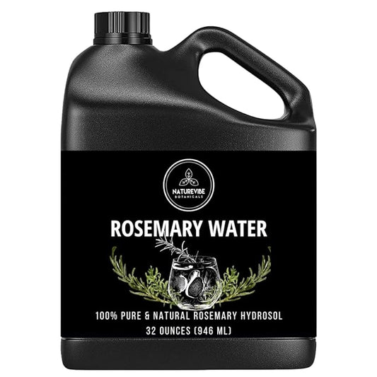 Naturevibe Botanicals Rosemary Water 32 Ounces | 100% Pure and Natural | Great for Skin Care and Hair Care