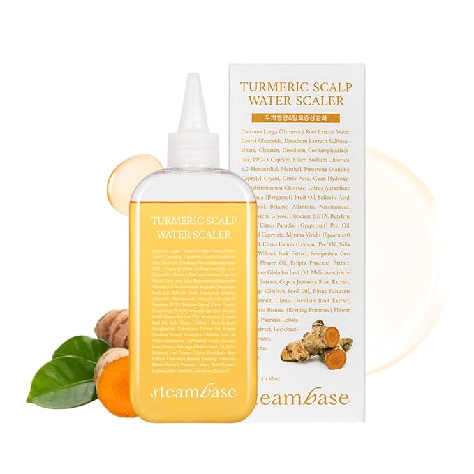 Turmeric Scalp Water Scaler | Scalp Exfoliator for Itchy Dry Scalp, Thinning Hair, Buildup Remover, Treatment for Excess Sebum Oily Greasy Hair | Korean Hair Care Products, 8.45 fl oz