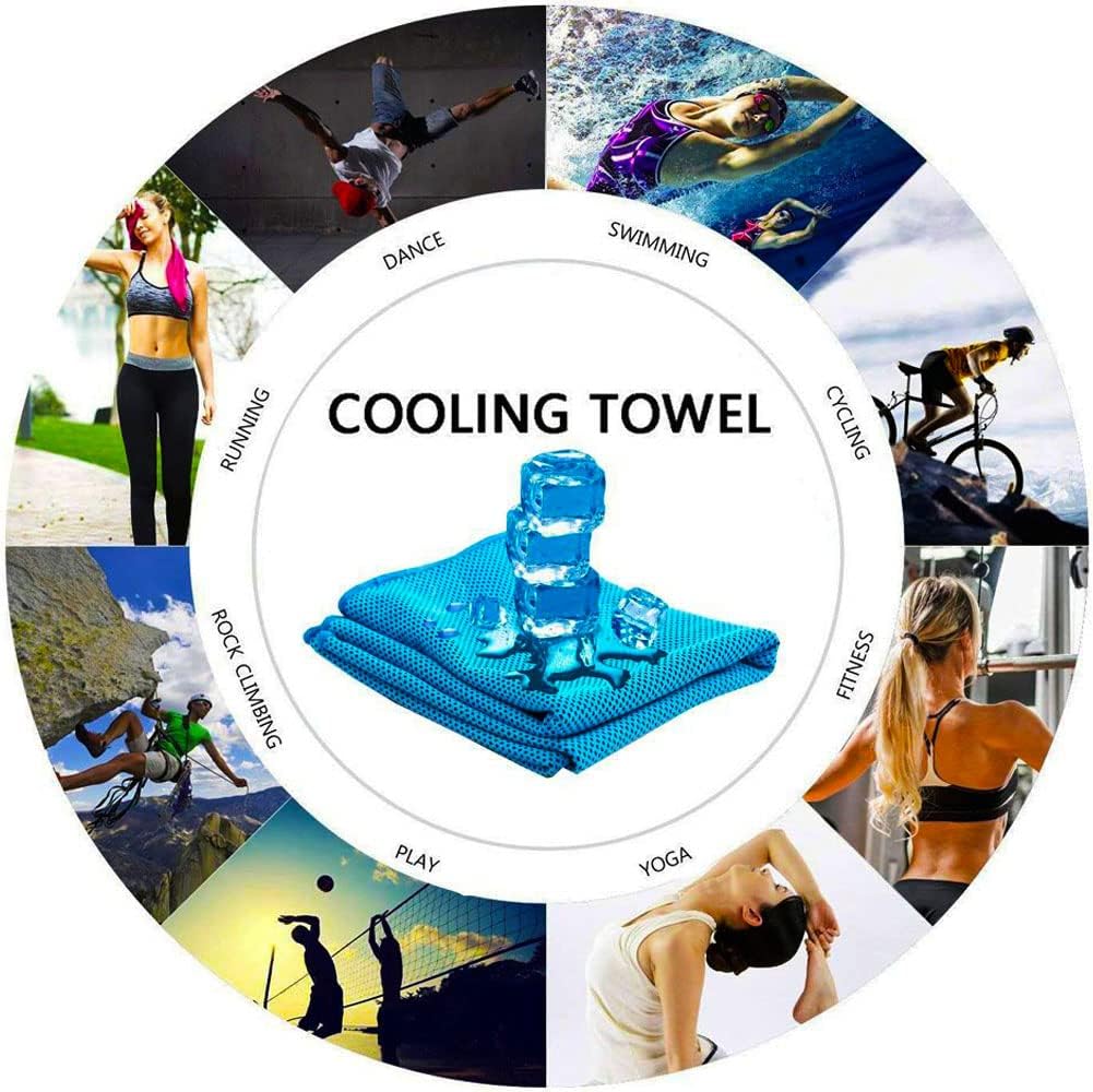 YQXCC Cooling Towels | 4 Pack 40"x12" | Cool for Neck | Microfiber Soft Breathable Chilly | for Sports, Yoga, Golf, Gym, Camping, Running, Workout & More Activities