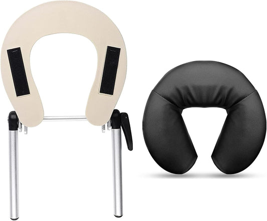 Aluminium Universal Massage Table Face Cradle Cushion, Adjustable Massage Chair Spa Bed Headrest Face Pillow Support, Elastic Memory Foam Face Pillow Set Massage Table Accessories Massage Equipment