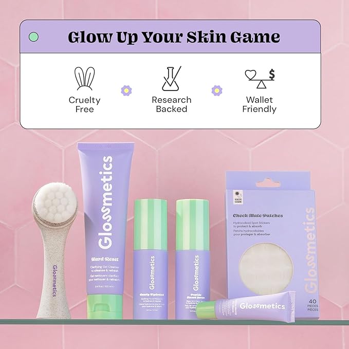 Glazed for Dayz Bundle - Hydrating Skincare Routine Set For Women, Teen Preppy Skincare Set - Includes Peptide Glazed Face Serum, Dewly Hydrated Moisturizer, and Lychee Berry Lip Glaze