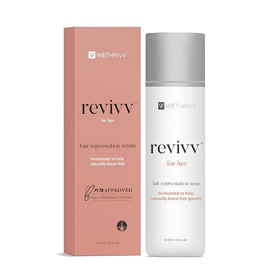REVIVV Women Hair Growth Serum, 100% Natural Growth Products, Topical Solution for Visibly Thicker & Fuller Hair, Dermatologist Recommended, 1-Pack, 1oz Bottle, 45-Day Supply