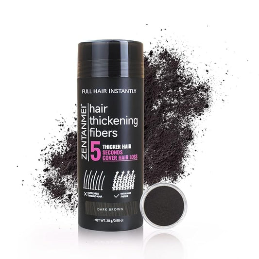 Hair Fibers for Thinning Hair for Women All-Natural Hair Building Fibers 0.98 Oz Hair Volume Powder Bald Spot Cover Up for Men & Women (Dark Brown)