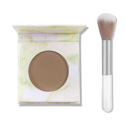 Matte Contour Palette, Face Sculpting Grey Contour Powder Palette for Light Fair Skin, Cool Toned Face Bronzer Makeup Contouring Palette, Buildable Matte Bronzer, 02#Dark Brown