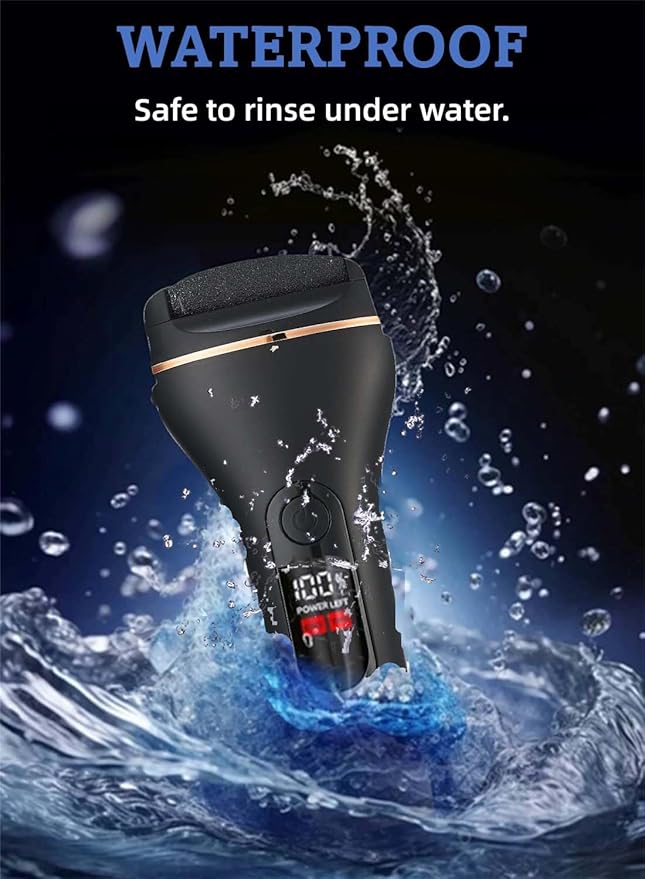 Electric Foot Callus Remover, Portable Electric Foot File with 15 in 1 Professional Pedicure Kits, Rechargeable Pedicure Tools for Foot Care, Waterproof Remover Cracked Feet & Dead Skin (Black)