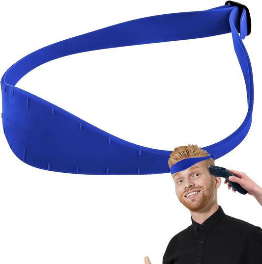 Neckline Shaving Template and Hair Trimming Guide, Silicone Curved Haircut Band for DIY Haircutting Creating Clean Straight Neck Hairline, Fade and Taper Guide for Hair Clippers (Blue)