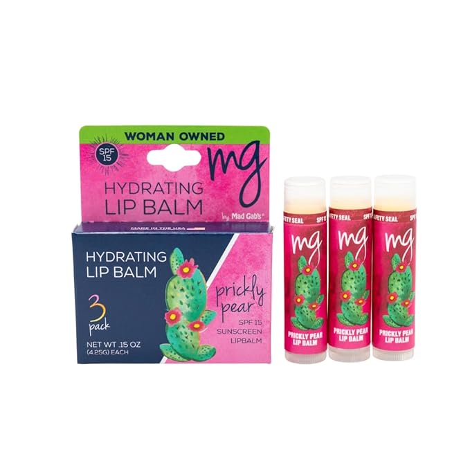 MG Signature Prickly Pear Lip Balms with SPF 15 (Pack of 3)