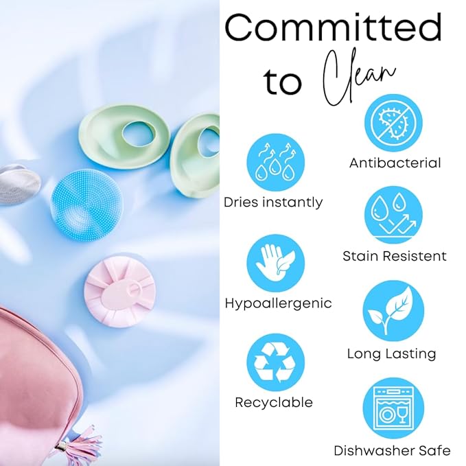 Skincare Essentials Kit - 4 Piece Bundle Pack - Face and Body Silicone Spa Accessory - Essential Beauty Set for Teen Girls Dove Grey