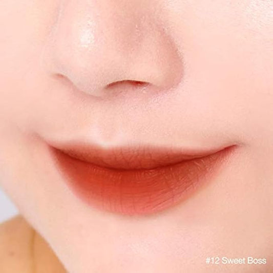 BBIA Last Velvet Lip Tint - Soft & Creamy Matte Finish Lip Stain, Blur Effect with Velvety Texture, Long-Lasting, High Pigment, Lightweight, Non-Drying, Korean Lip Makeup (12 SWEET BOSS)
