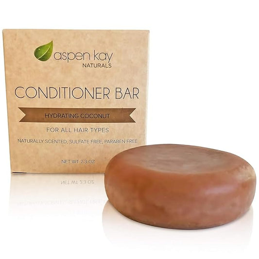 Coconut & Argan Oil Conditioner Bar, Deep Moisturizing for Dry Damaged Hair. Hydrating & Nourishing Solid Conditioner for Curly, Coily & Color Treated Hair, Vegan & Sulfate free, USA Made. 2.3 oz.
