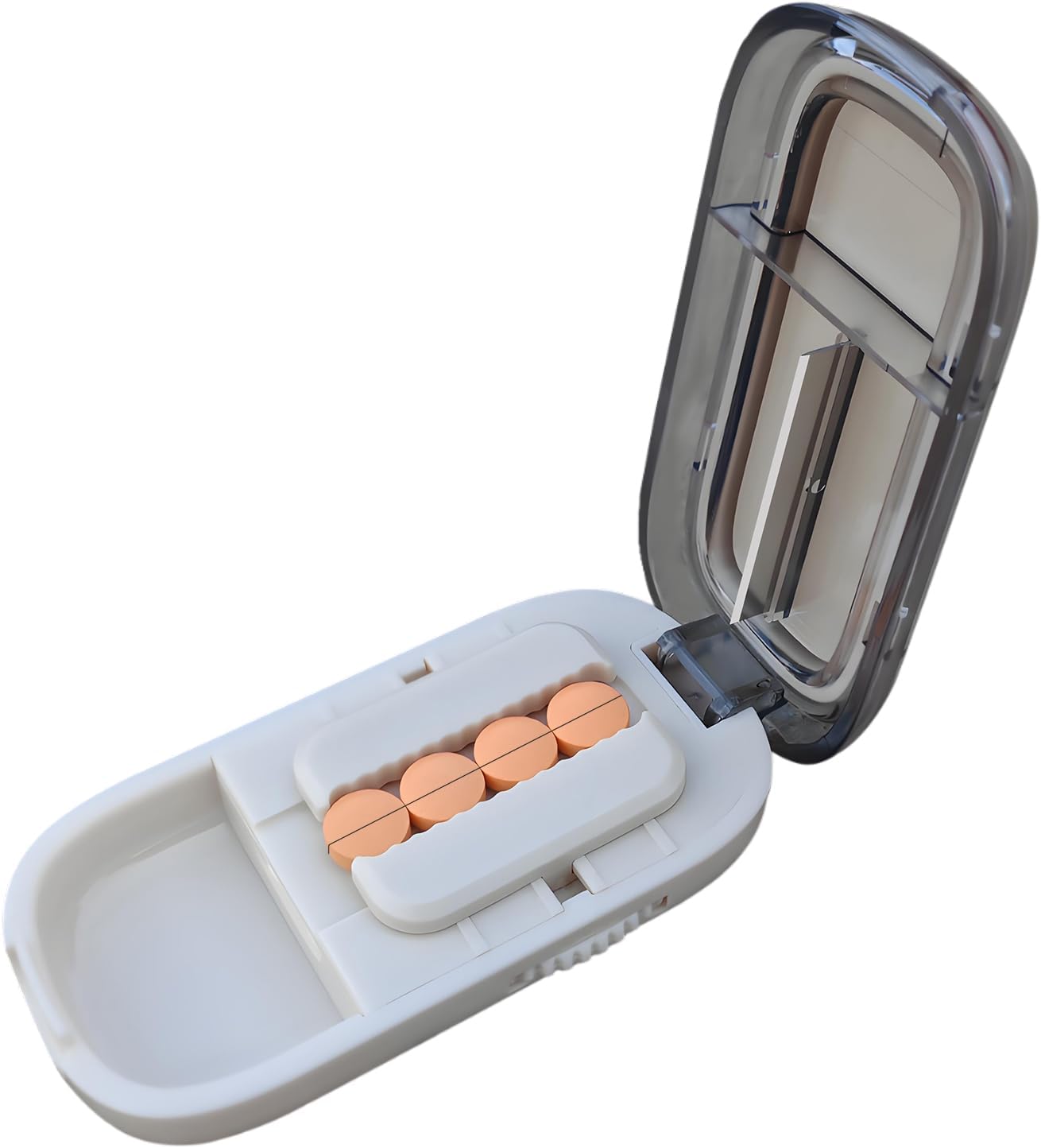 Pill Cutter for Cutting Multiple Pills, Adjustable 1/2 Pill Cutter Splitter for Small and Tiny Pills, with Centering Device, Improved Blade, Storage Organizer