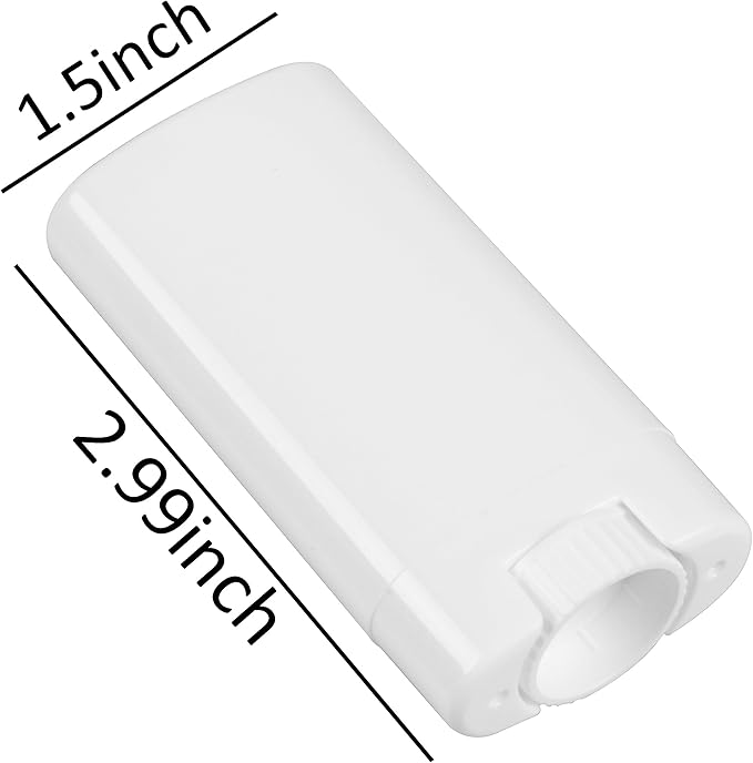 Empty Oval Deodorant Lip Lipstick Balm Tubes Containers Plastic (20-Pack) (15ml, white)