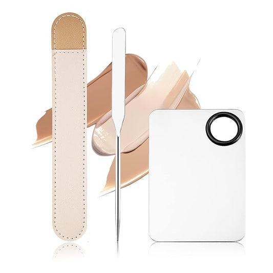 DAGEDA Stainless Steel Makeup Spatula Set, Makeup Mixing Palette Make up Spatula Tool, Foundation Spatula Makeup Foundation Mixing Pigment Palette, Cosmetic Spatula Foundation Palette Make up Tool