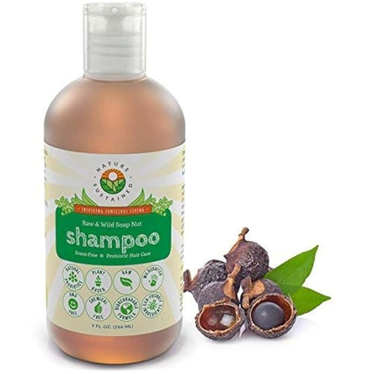 Natural Shampoo - Organic, Raw & Wildcrafted with Probiotics, Hypoallergenic Natural & Sulfate Free Shampoo for Sensitive Scalp, Dry Hair, Dandruff, Eczema & Psoriasis, 9oz, Original