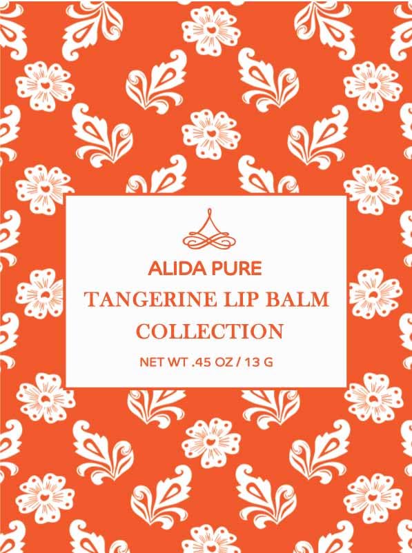 Tangerine Lip Balm, Vegan Lip Balm Set, Beeswax Free, with Avocado Oil, Organic Jojoba Oil, Candelilla Wax, and Vitamin E, Natural Moisturizer For Dry, Chapped, or Cracked Lips, 3 Tube Set