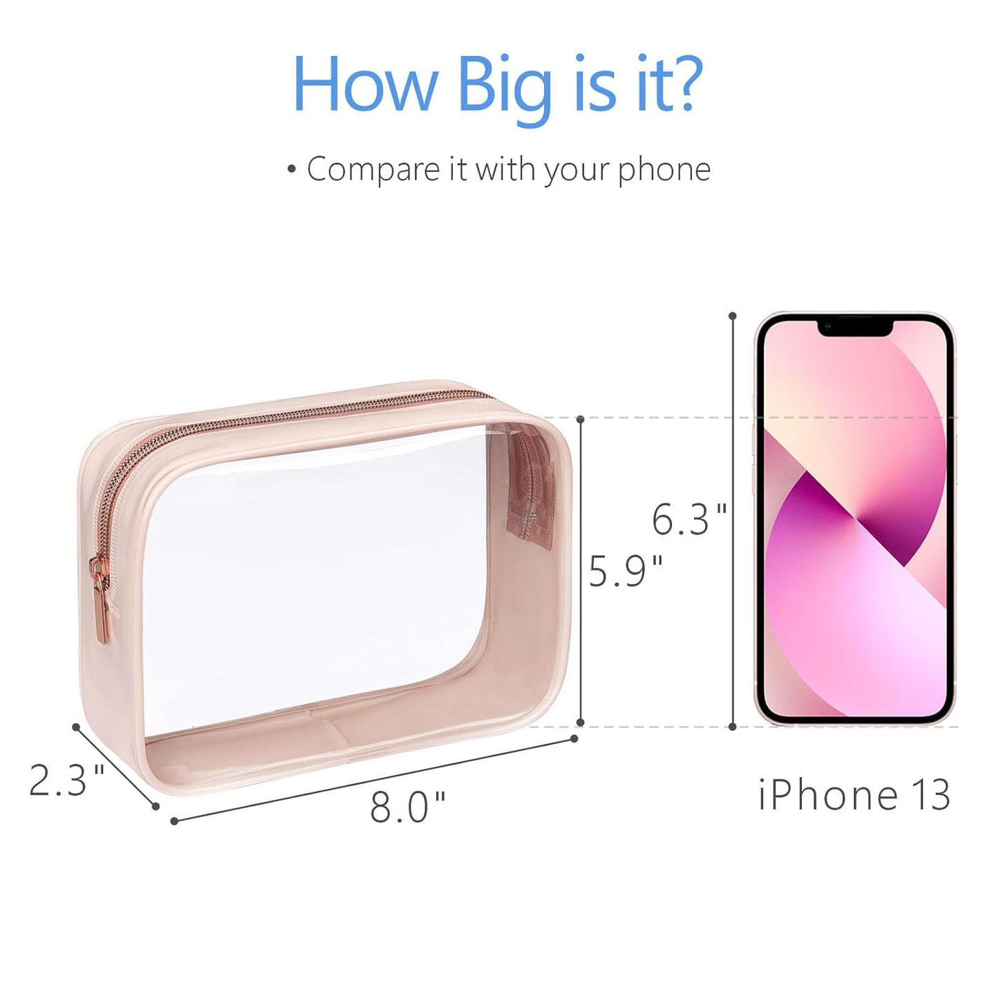 PACKISM TSA Approved Toiletry Bag - Clear Makeup Bag Waterproof Quart Size Bag, Travel Makeup Cosmetic Bag for Women, Carry on Airport Airline Compliant Bag, 3 Pack