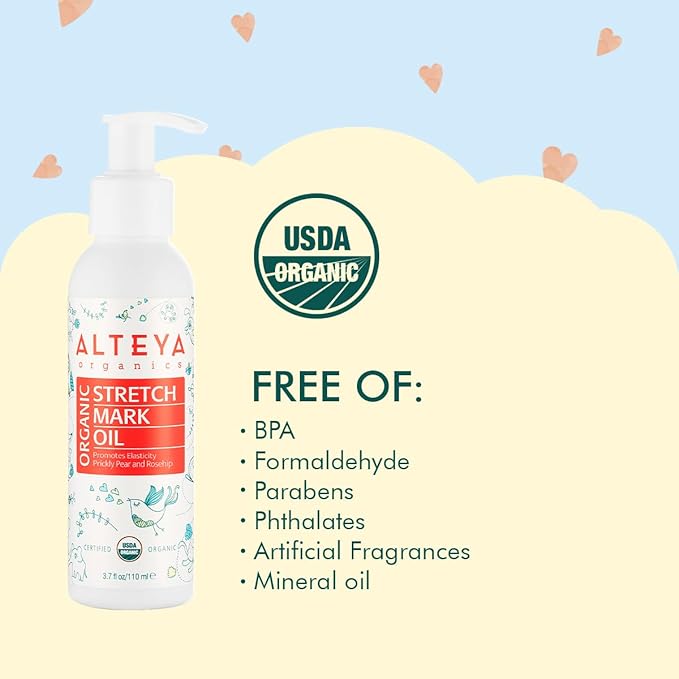 Alteya Organics Organic Pregnancy Stretch Oil 3.7 Fl Oz/110mL