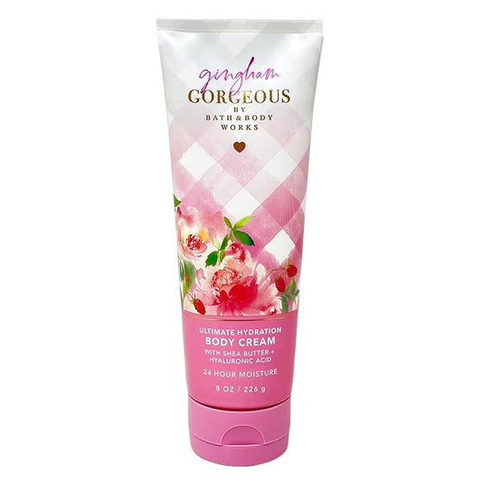 Bath & Body Works Gingham Gorgeous 3 Piece Set - Body Cream - Body Scrub - Cleansing Bar - Full Size