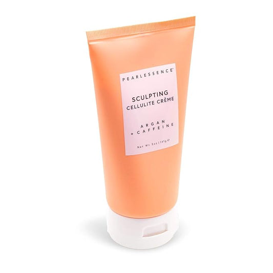 Pearlessence Sculpting Cellulite Cream, Argan & Caffeine - Helps Soften, Firm & Plump | Reduce Appearance of Dimples & Cellulite | USA Made (5 ounces)