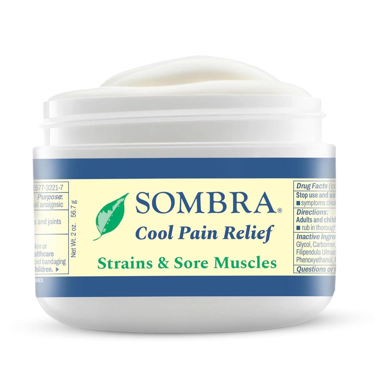Sombra Original Cool Therapy Gel Cold Pain Relief for Swelling, Growing Pains, Soreness, Post-Workout, Vegan Formula Free of Artificial Fragrances, Dyes, NSAID, Wax, Petroleum, Alcohol - 4oz Jar