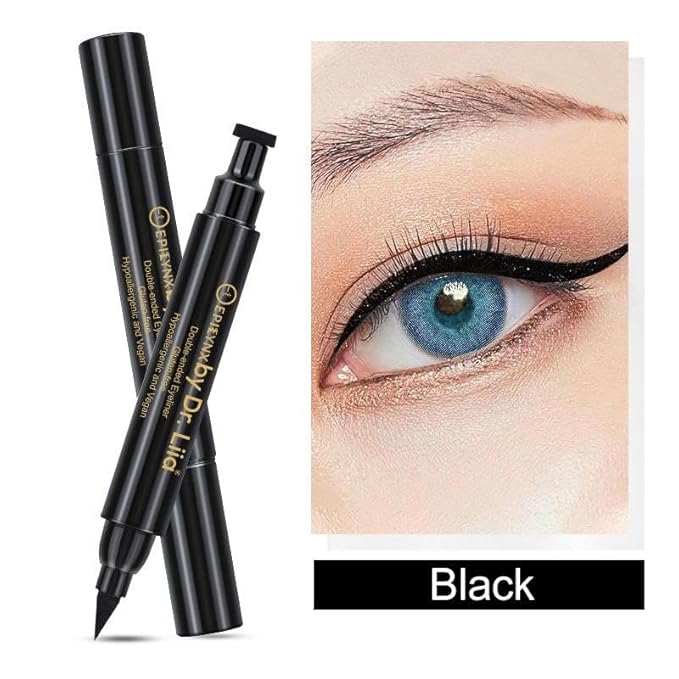 Waterproof Eyeliner - Double-Ended, Long-Lasting Liquid Eyeliner Pen with Precision Tip for Smooth Application - Smudge-Proof, Hypoallergenic, Vegan & Gluten-Free Eye Liner, 2mL Green