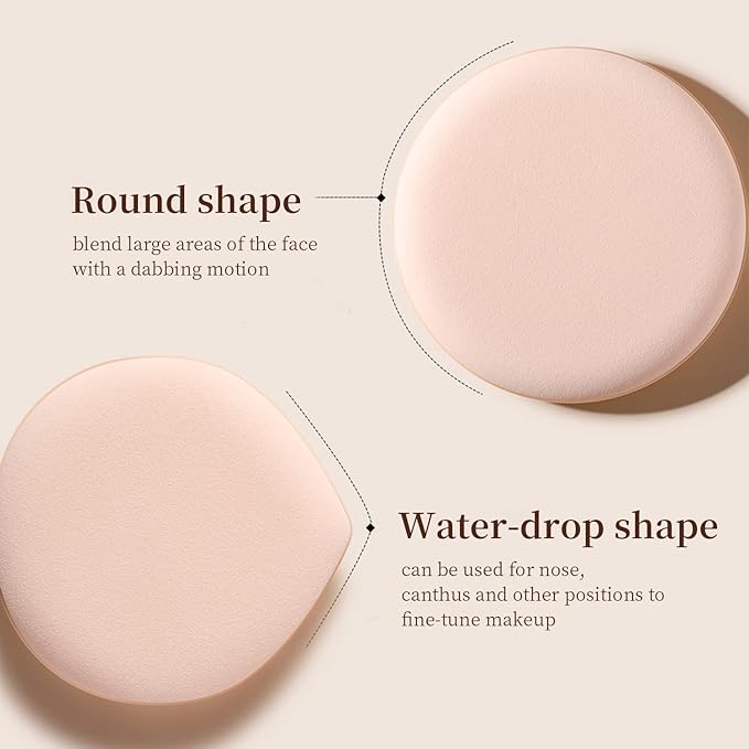 MOHOPE 8Pcs Air Cushion Makeup Puffs for Foundation with Portable Box, No Latex Blending Sponge for Liquid, Cream, Foundation and Powder, Teardrop Powder Puff, Purple