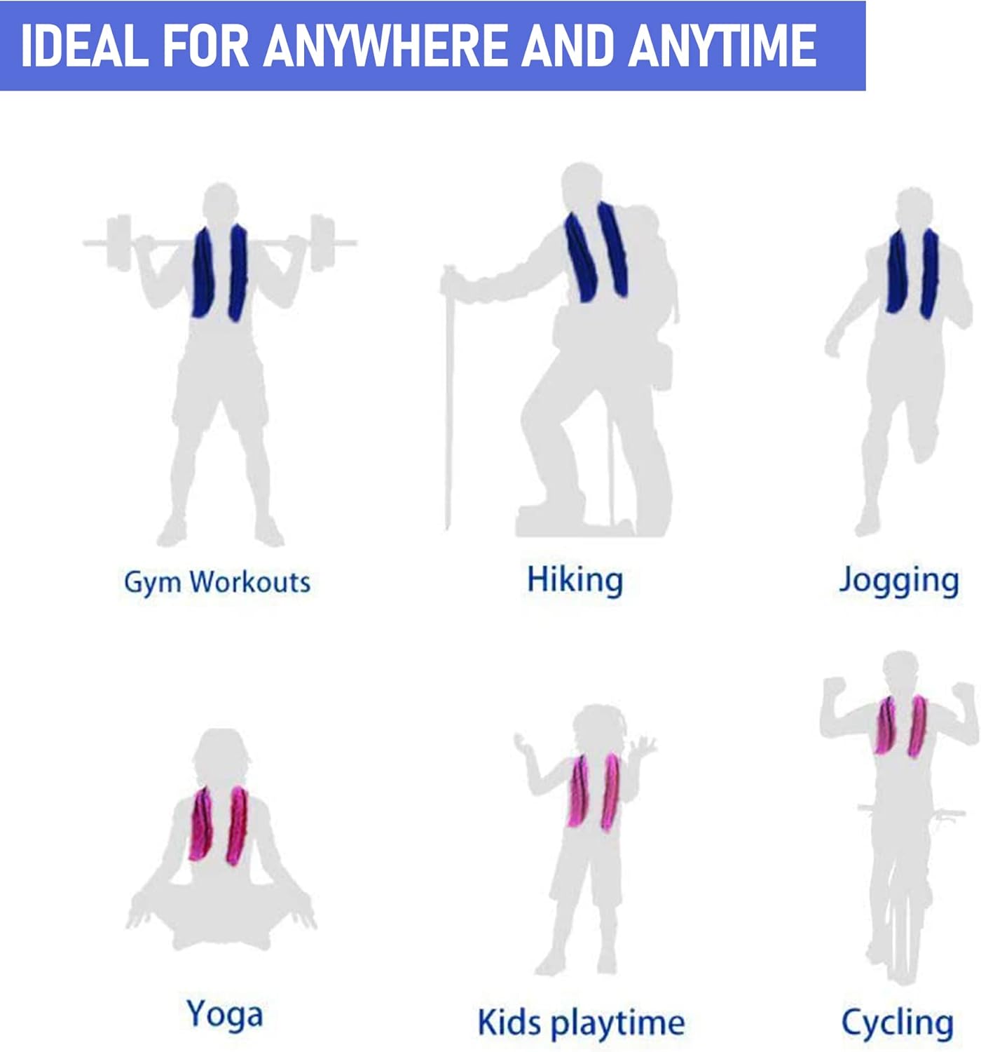 8 Pack Cotton Sports Towel(13.7" x 27.5"), Gym Travel Towel, Cool Waffle Pattern Towel for Neck and Face, Soft Breathable Cold Towel for Yoga, Golf, Gym, Camping, Running, Workout