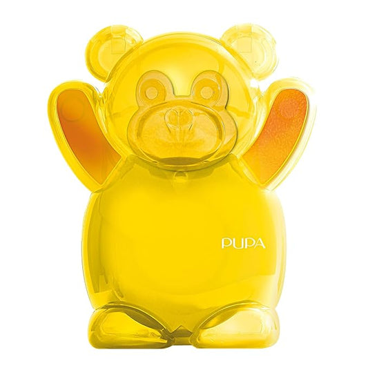 Pupa Milano Happy Bear Makeup Kit, 005 Yellow, 0.39 oz - Makeup Gift Set - Makeup Palette - Blush - Eyeshadow - Highlighter - Lip Gloss - Face Makeup