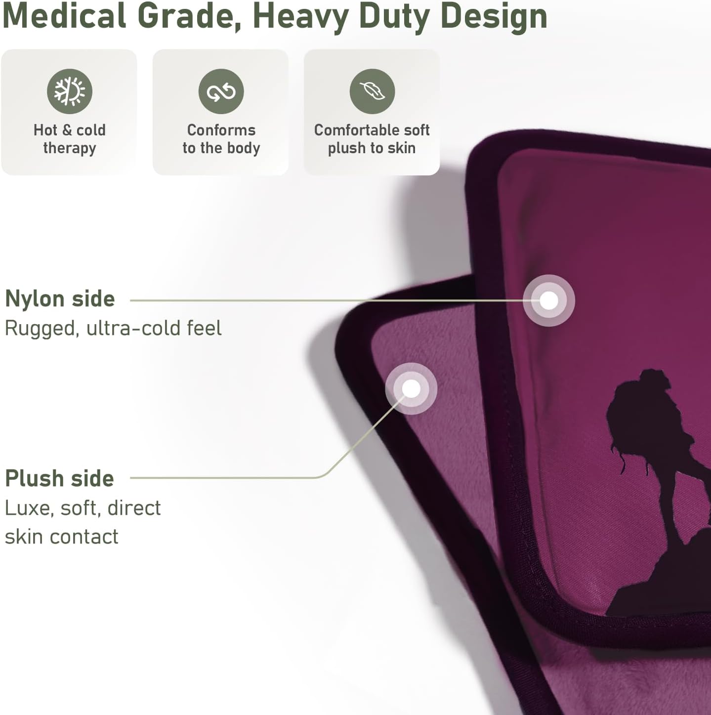 Small Soft Ice Packs for Injuries Reusable - Hot and Cold Flexible Gel Ice Packs Reusable for Ankle, Hand, Wrist, Head Pain Relief - 6" x 11" - Purple